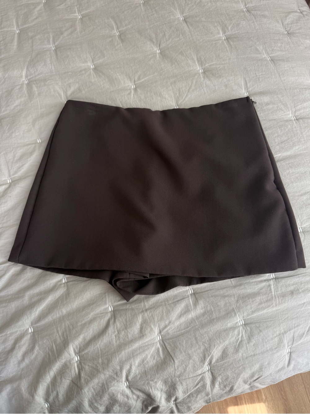 Zara Mini Skort Brown L